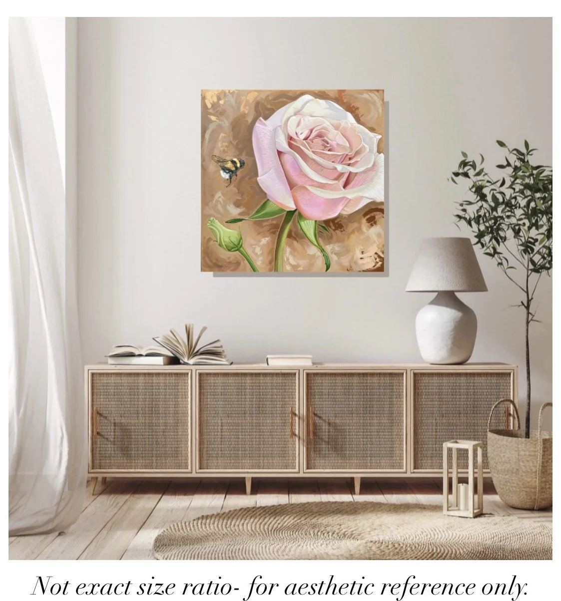 Gentle Rose Floral Painting by Vanya Ryan - Sweet Rose - Acrylic